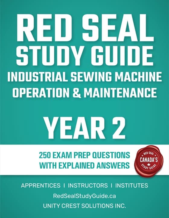 Red Seal Study Guide cover: Industrial Sewing Machine Operation & Maintenance, Year 2